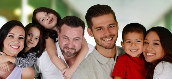 Happy diverse family